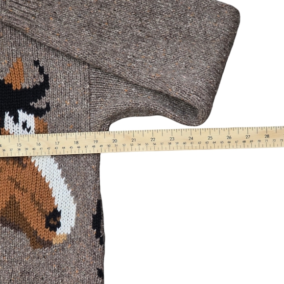 *VTG* BELLE POINTE Knit Horse Sweater, Vintage Horse Zip Up Sweater (3 HOLES) - Picture 6 of 14